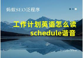 工作计划英语怎么读schedule谐音