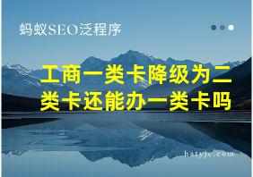 工商一类卡降级为二类卡还能办一类卡吗