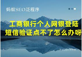 工商银行个人网银登陆短信验证点不了怎么办呀