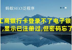 工商银行卡登录不了电子银行,显示已注册过,但密码忘了