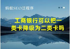 工商银行可以把一类卡降级为二类卡吗