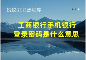 工商银行手机银行登录密码是什么意思