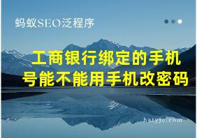 工商银行绑定的手机号能不能用手机改密码