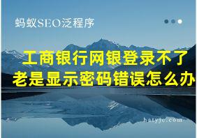 工商银行网银登录不了老是显示密码错误怎么办