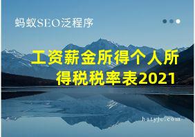 工资薪金所得个人所得税税率表2021