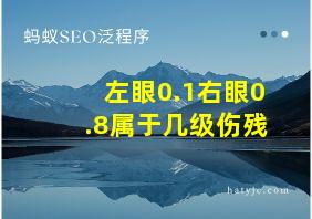 左眼0.1右眼0.8属于几级伤残