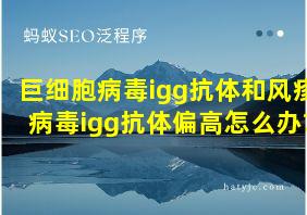 巨细胞病毒igg抗体和风疹病毒igg抗体偏高怎么办?