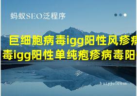 巨细胞病毒igg阳性风疹病毒igg阳性单纯疱疹病毒阳性