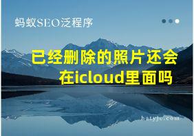 已经删除的照片还会在icloud里面吗