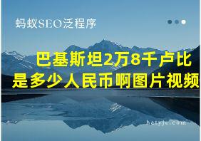 巴基斯坦2万8千卢比是多少人民币啊图片视频