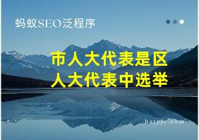 市人大代表是区人大代表中选举