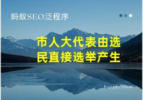 市人大代表由选民直接选举产生