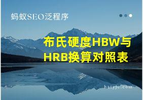 布氏硬度HBW与HRB换算对照表