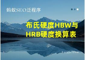 布氏硬度HBW与HRB硬度换算表