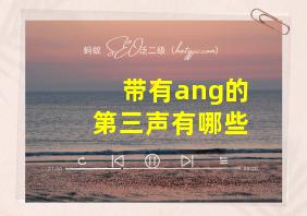 带有ang的第三声有哪些