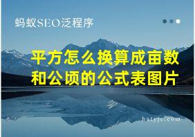 平方怎么换算成亩数和公顷的公式表图片