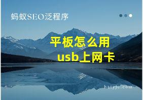 平板怎么用usb上网卡