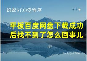 平板百度网盘下载成功后找不到了怎么回事儿