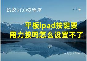 平板ipad按键要用力按吗怎么设置不了