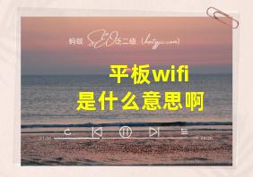 平板wifi是什么意思啊