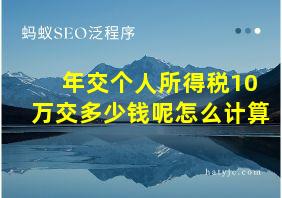 年交个人所得税10万交多少钱呢怎么计算