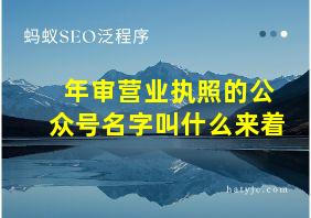 年审营业执照的公众号名字叫什么来着