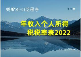 年收入个人所得税税率表2022