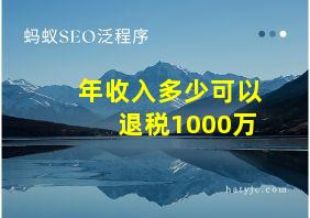 年收入多少可以退税1000万