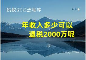 年收入多少可以退税2000万呢