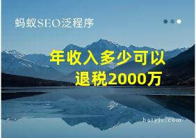 年收入多少可以退税2000万