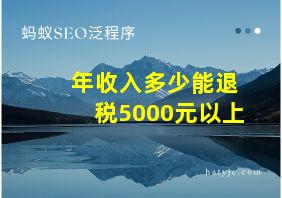 年收入多少能退税5000元以上