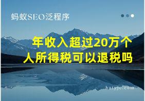 年收入超过20万个人所得税可以退税吗