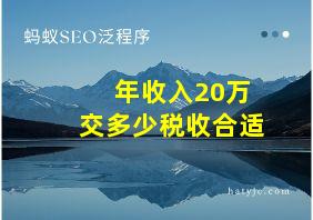 年收入20万交多少税收合适