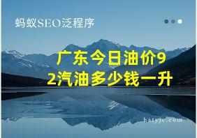 广东今日油价92汽油多少钱一升