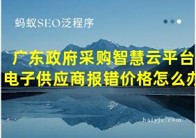 广东政府采购智慧云平台电子供应商报错价格怎么办