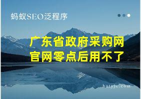 广东省政府采购网官网零点后用不了