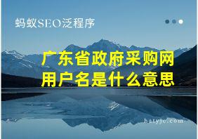 广东省政府采购网用户名是什么意思