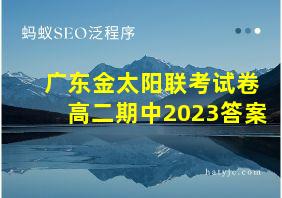 广东金太阳联考试卷高二期中2023答案