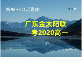 广东金太阳联考2020高一