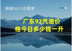 广东92汽油价格今日多少钱一升