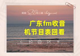 广东fm收音机节目表回看