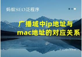 广播域中ip地址与mac地址的对应关系