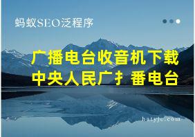 广播电台收音机下载中央人民广扌番电台