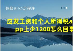 应发工资和个人所得税app上少1200怎么回事