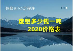 废铝多少钱一吨2020价格表