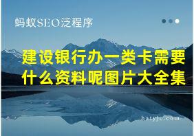 建设银行办一类卡需要什么资料呢图片大全集