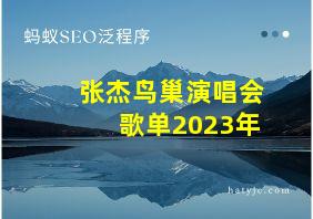 张杰鸟巢演唱会歌单2023年