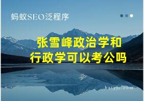 张雪峰政治学和行政学可以考公吗