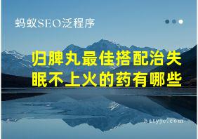 归脾丸最佳搭配治失眠不上火的药有哪些