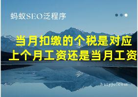 当月扣缴的个税是对应上个月工资还是当月工资